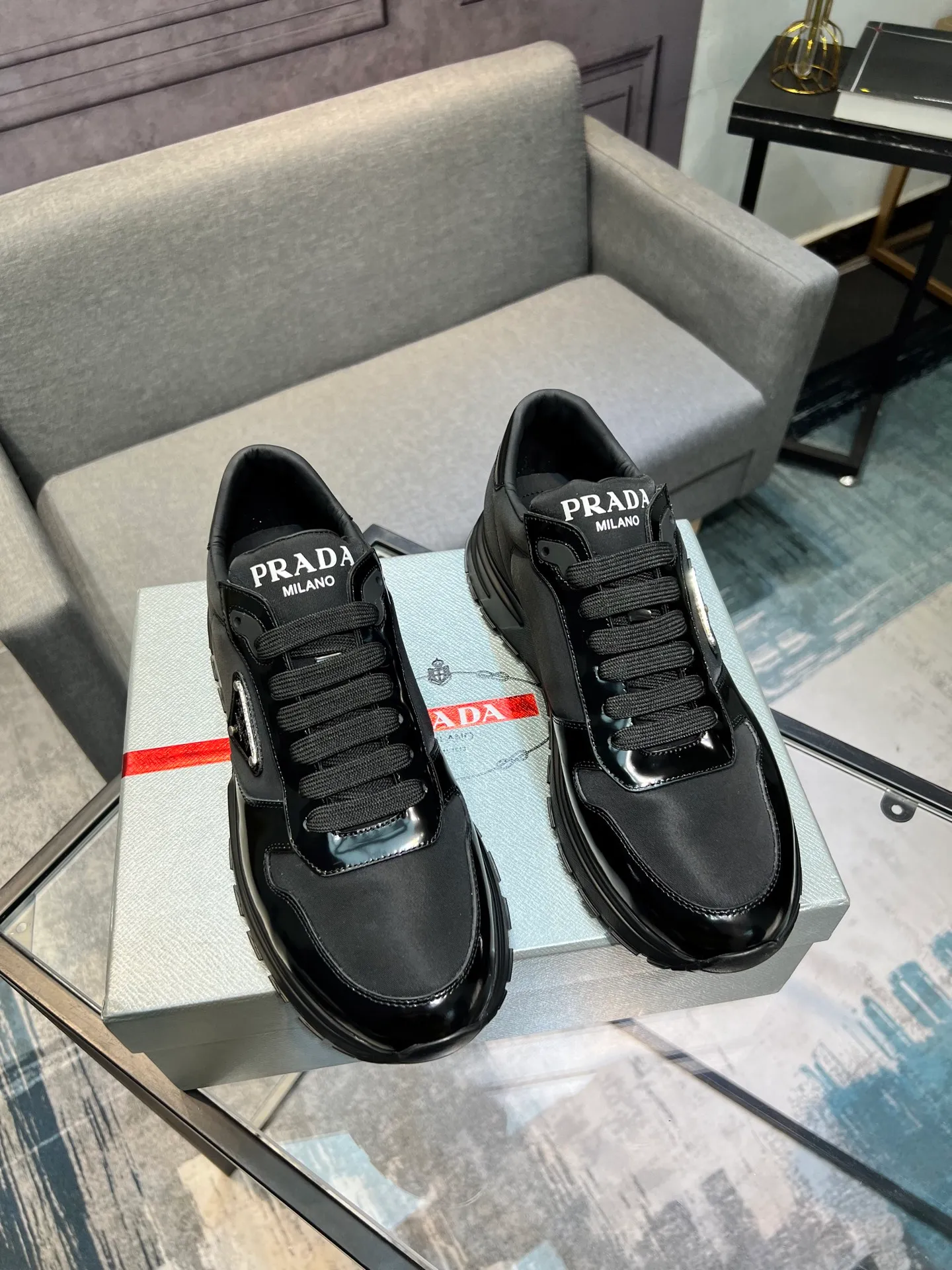 Men's shoes 💰540 PRADA "Prada" casual shoes Regular size: 38-44 (45 can be customized) Product material: Selected cowhide material, genuine leather lining, original outsole